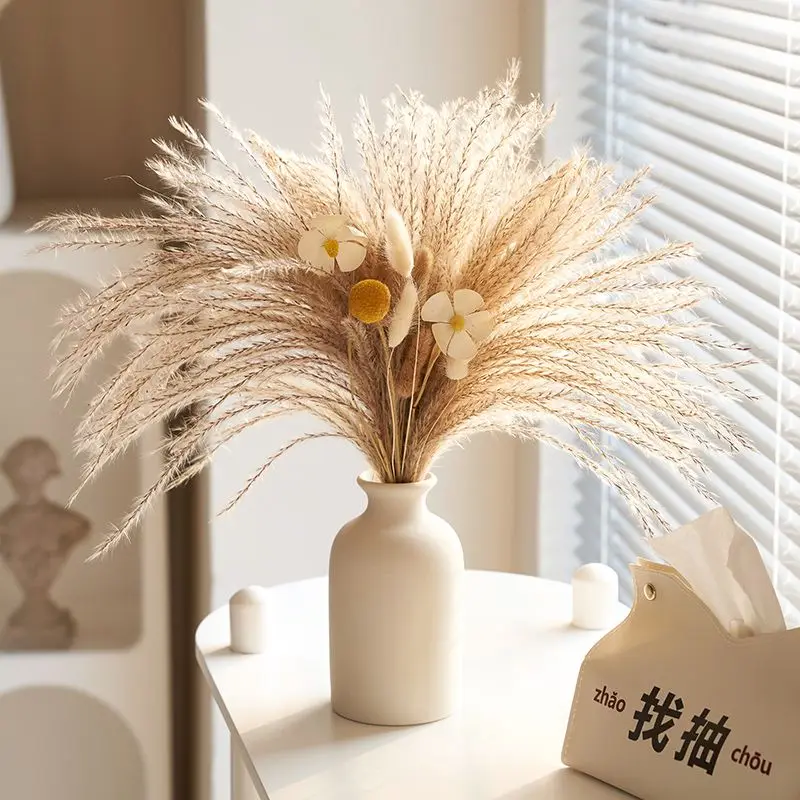 

Fluffy Dried Flowers Bouquet Home Decor Natural Bunny Rabbit Tail Grass Artifical Flower Wedding Party Decoration