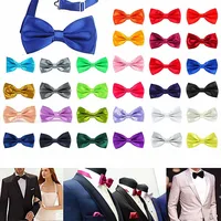 Pajarita de satén para hombre, pajarita clásica para fiesta de boda, corbata ajustable de Color sólido, camisa de vestir de negocios para hombre, corbatas krawatte, regalo