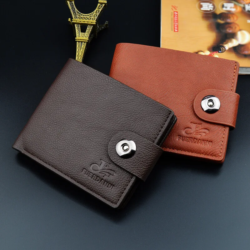 Men Wallet Leather Business Foldable Wallet Luxury Billfold Slim Hipster Credit Card Holders Inserts Coin Purses Vintage Walltes