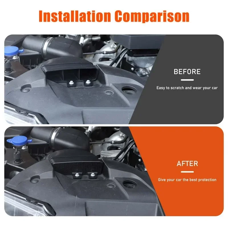 ABS Black For Ford Ranger 2023-2025+ Car styling car engine air intake protective cover decorative sticker car accessories