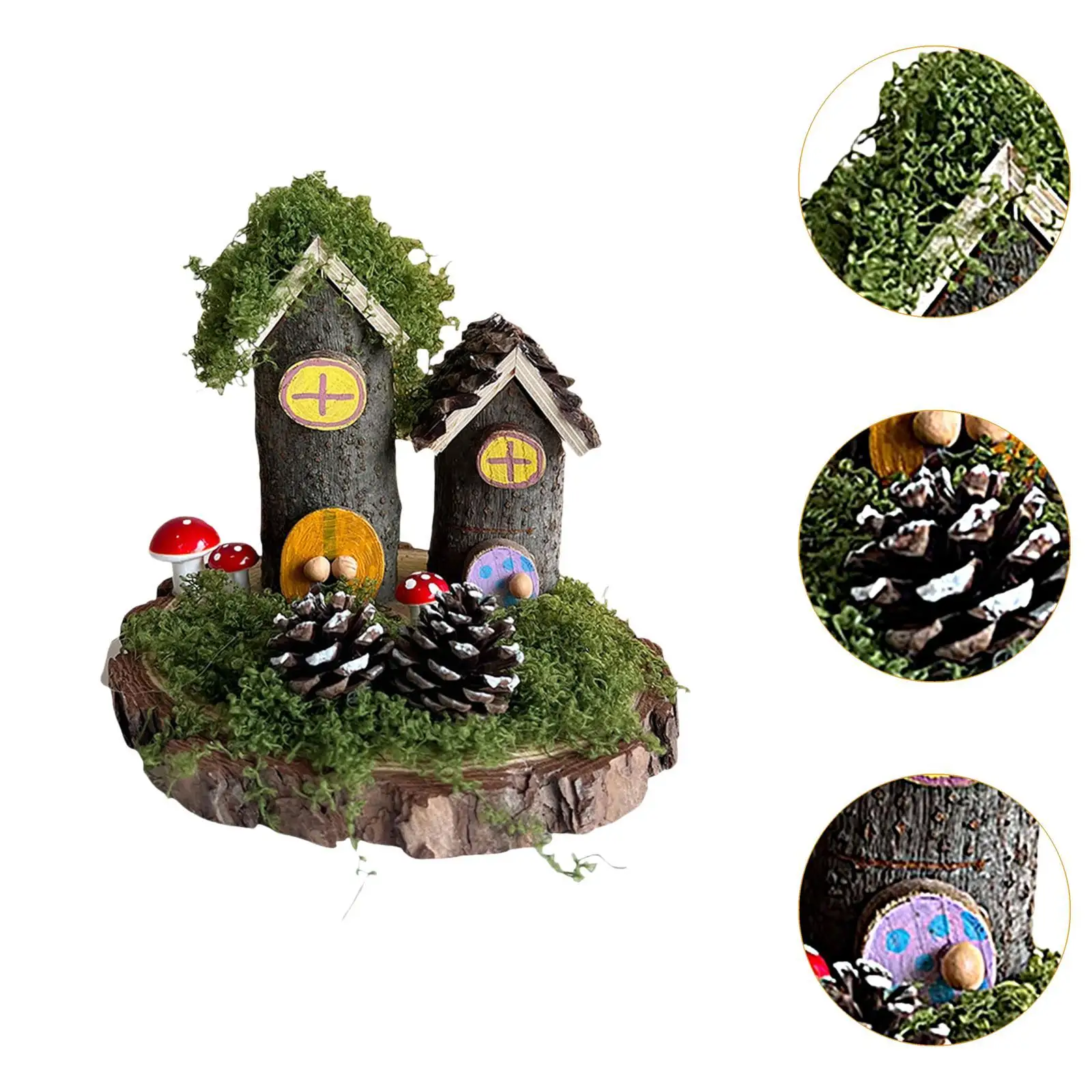 Kits de artesanato em madeira para crianças, acessório de jardim em miniatura para meninos e meninas, kit educacional de artesanato de jardim de infância, artesanato de galhos de madeira