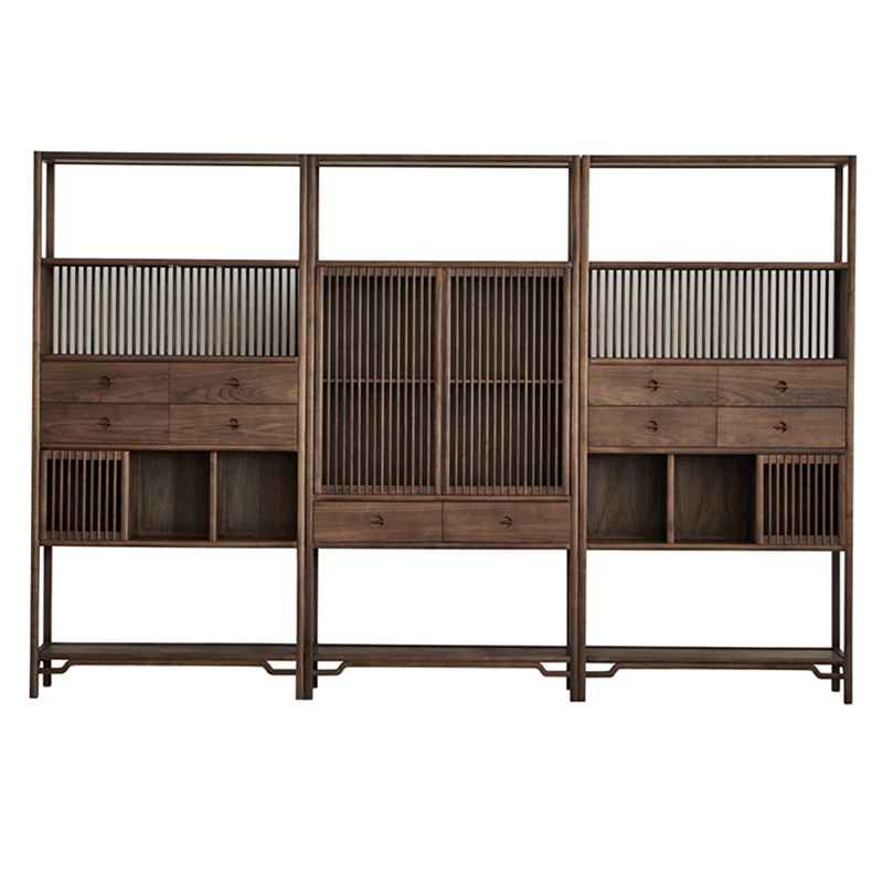 

New Chinese Bogu shelf, black walnut bookcase, solid wood display case