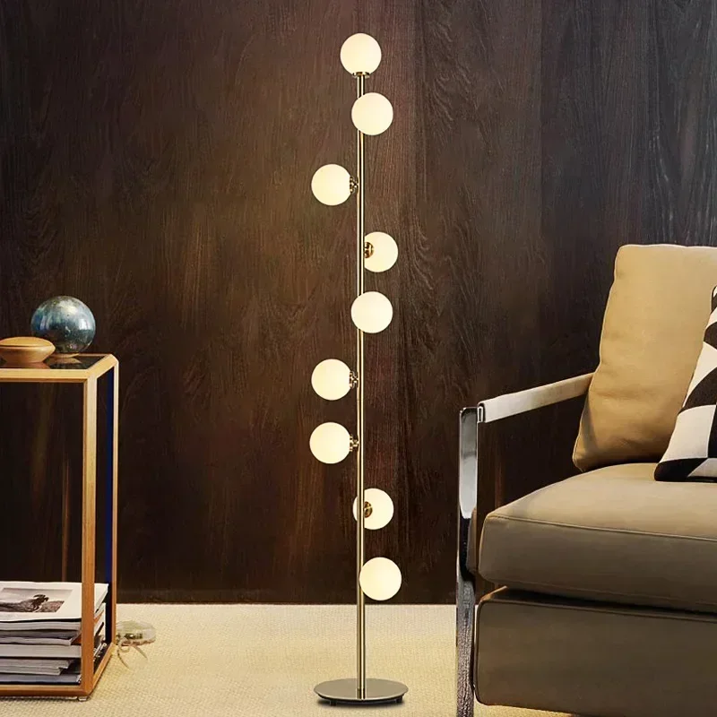 Nordic Glass Floor Lamps Gold for Loft Living Room Bedroom Bedside Sofa Standing Minimalist Home Decor Lighting Salon Fixtures