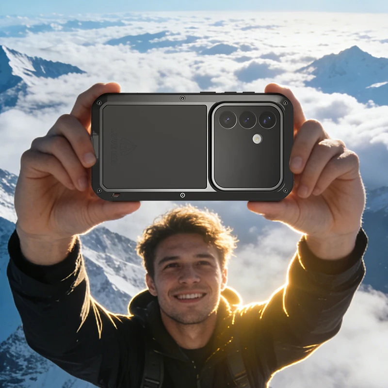 Etui na telefon Love Mei do Samsunga S26 Ultra i S26 FE, wykonane z silikonu, o wysokiej jakości, z metalowymi elementami, zapewniające ochronę na poziomie wojskowym, odporne na wstrząsy i kurz. — zdjęcie produktu 2