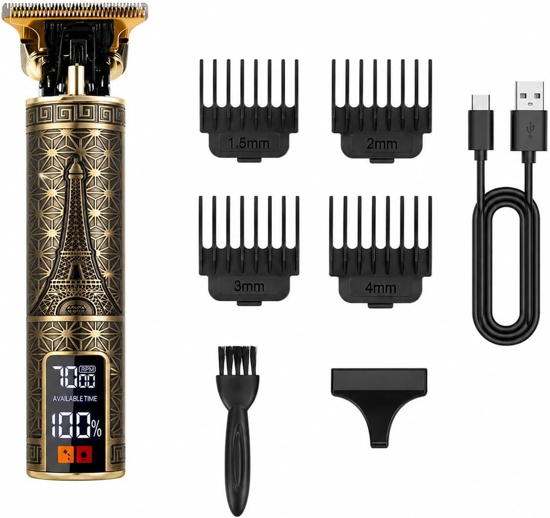 Men's Professional Electric Hair Clipper with USB, 6-in-1 Barber Kit Suitable for & Professional Grooming - Trimming, Clippering, Hair Care System