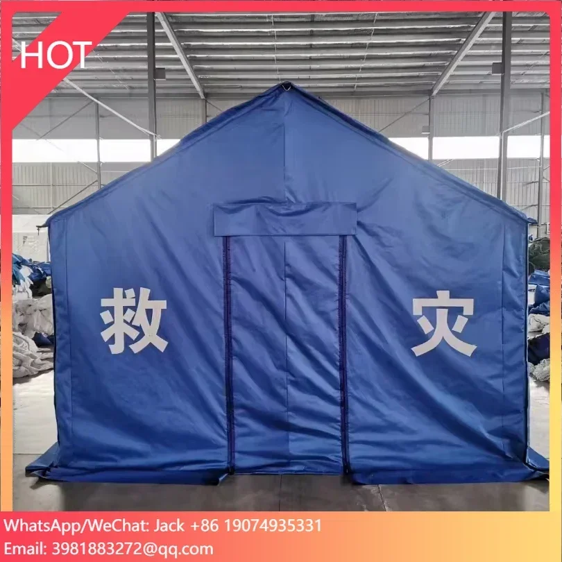 Wholesale Two-Bedroom Canvas Waterproof Rescue Tent Outdoor Disaster Relief and Emergency Refugee Tent
