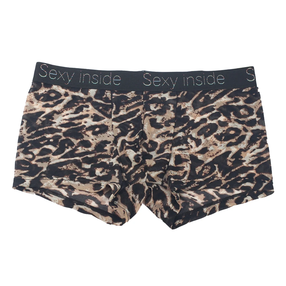 

Men Shorts Look Wet See Through Man Sexy U Convex Underwear Summer Quick-Drying Panties Mesh Ice Silk Sleep Bottoms