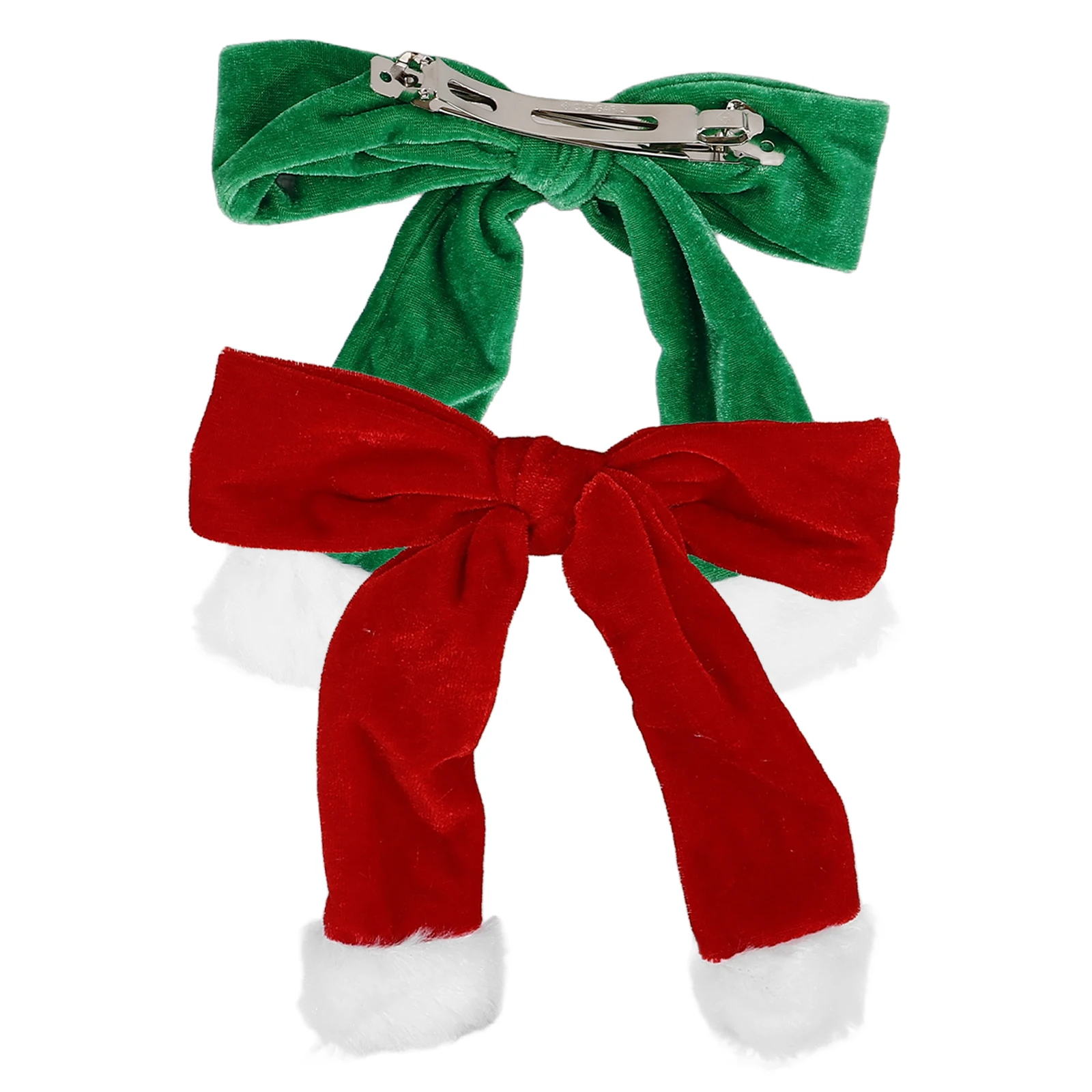 

2Pcs Christmas Gold Velvet Hairpin Women Bows Elegant Clamp Xmas Clip Hair Decoration Bowknot Spring Accessories Red Green Color