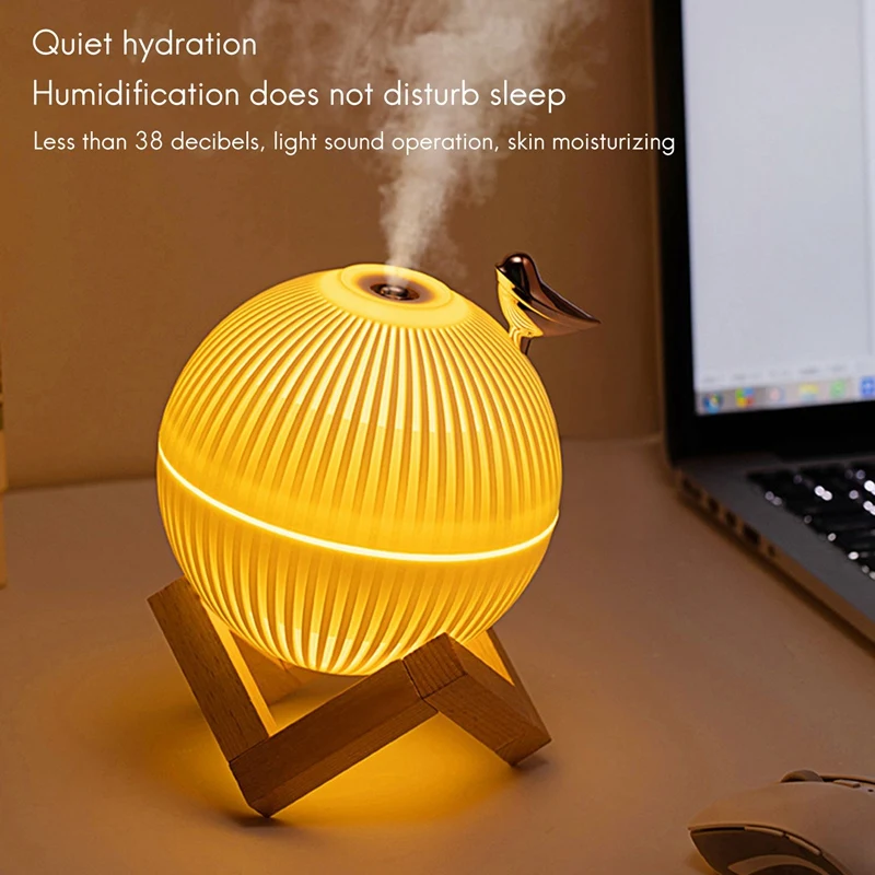 Humidificateur d'air USB Cool Mist Maker avec lampe LED chaude, mini diffuseur d'arômes pour la maison, la chambre des enfants, 330ml