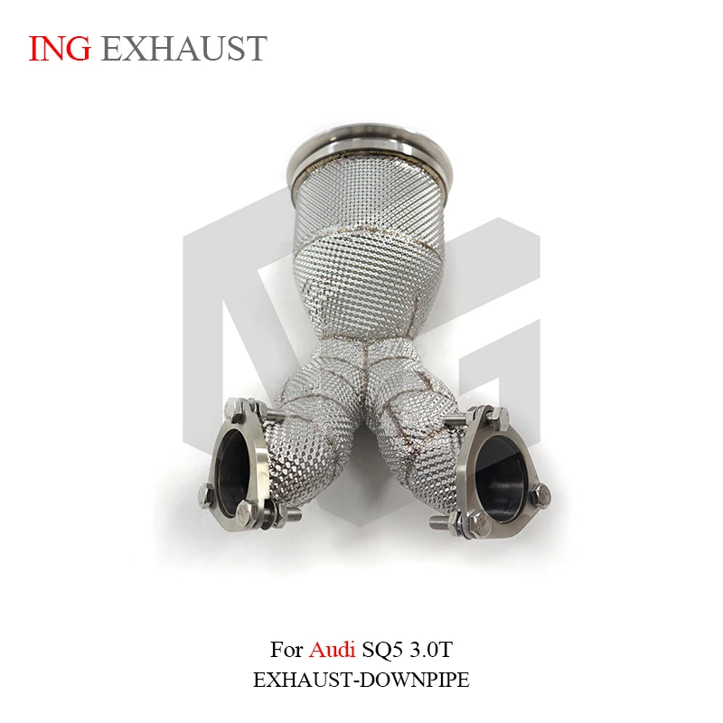 

ING Performance exhaust Stainless steel catalytic Downpipe for Audi Q5 SQ5 B8 3.0T With Heat shield Direct Conver Auto cat Part