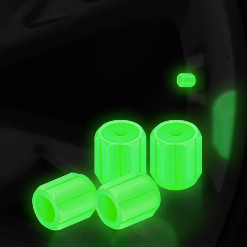 Luminous Tire Valve Caps For Car Motorcycle Bike Wheel Hub Styling Tool Glow In Dark Valve Stem Air Dust Rim Cover Accessory view 6