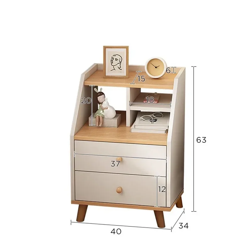 Wood Modern Nightstand Bedside Bedroom Girl Nightstand Storage Storage Aesthetic Muebles Para Hogar Furniture Decoration