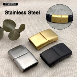 Hole 16x5mm Stainless Steel Magnetic Clasps Closure For Bracelets Rope Leather Cord Connector Buckle DIY Jewelry Making Supplies