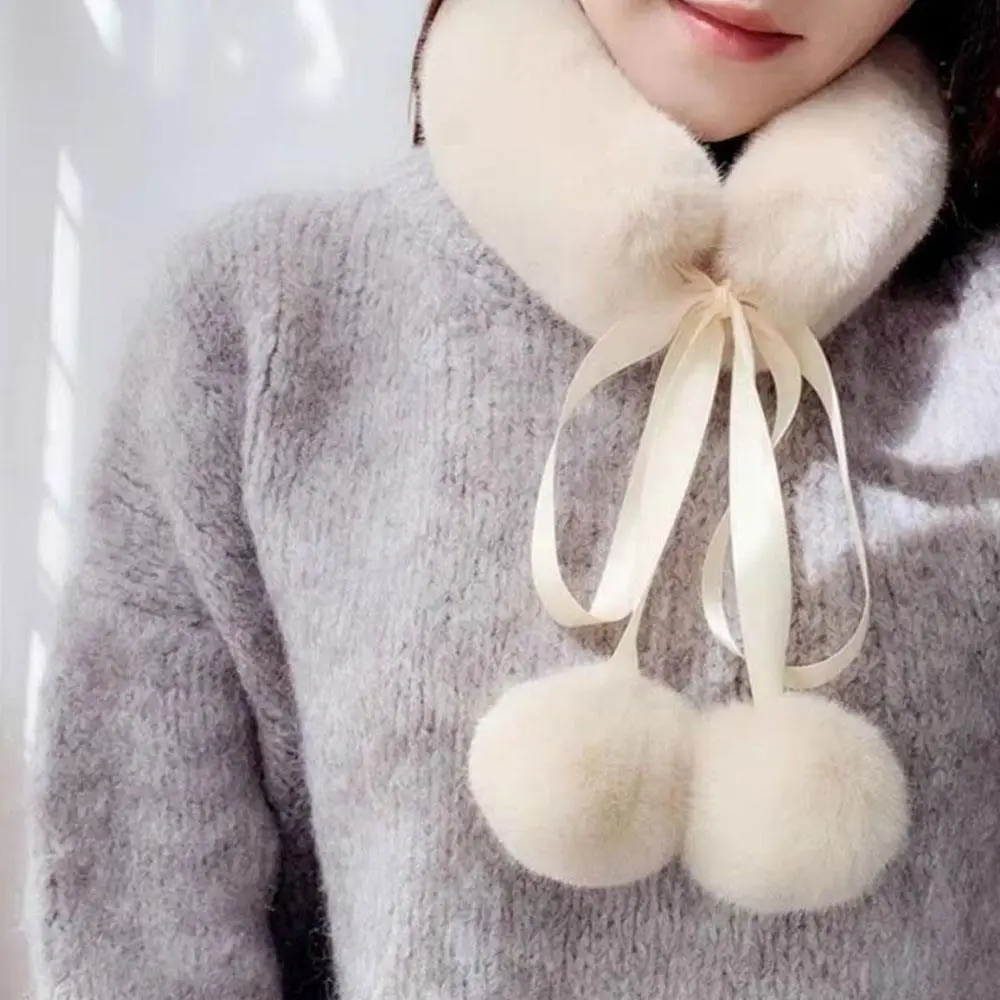 

1 шт., мягкий шарф, веревка для галстука, шарф из искусственного меха кролика, шарф с волосами, плюшевый шейный платок, утолщенный теплый женский зимний шарф в сочетании с ханьфу