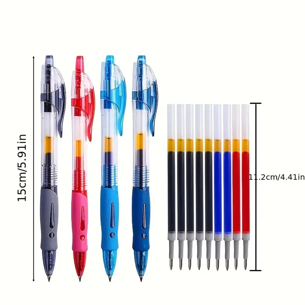 1–63 Stück einziehbares Gelschreiber-Set, Kugelschreiber mit schwarzer/roter/blauer Tinte zum Schreiben, 0,5 mm Nachfüllungen, Bürozubehör, Schulbedarf, Schreibwaren – Detail 3