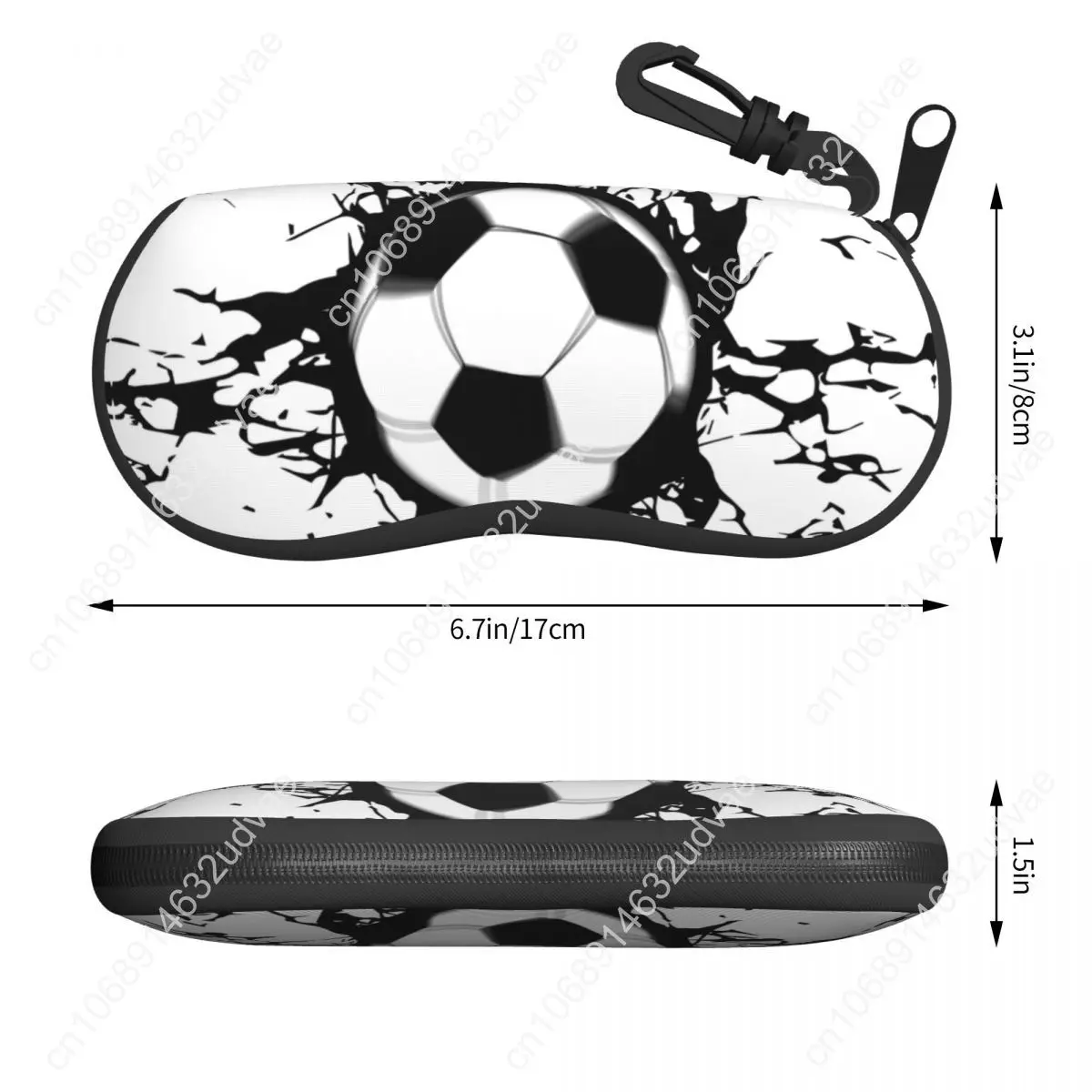 Futebol super shot bola disjuntor de parede escudo óculos caso feminino bonito padrão de futebol caso óculos de sol caixa bolsa