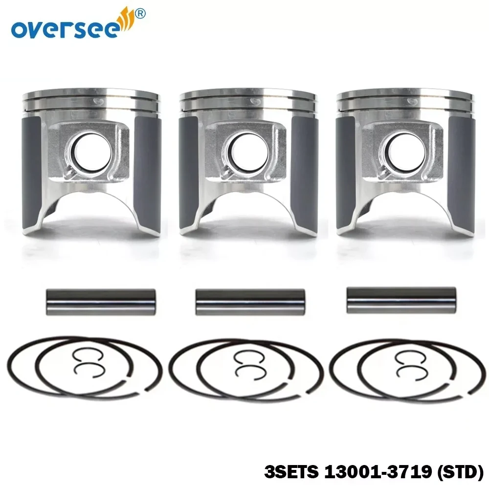 3-teiliger Kolbensatz 13001-3719 mit Ringen STD 47-207 für PWC KAWASAKI 750/1100 STX ZXI Motor