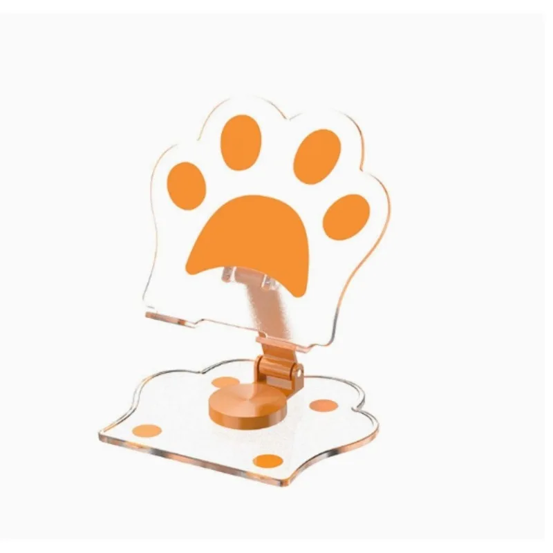 Cute transparent acrylic mobile phone holder creative rotating and folding