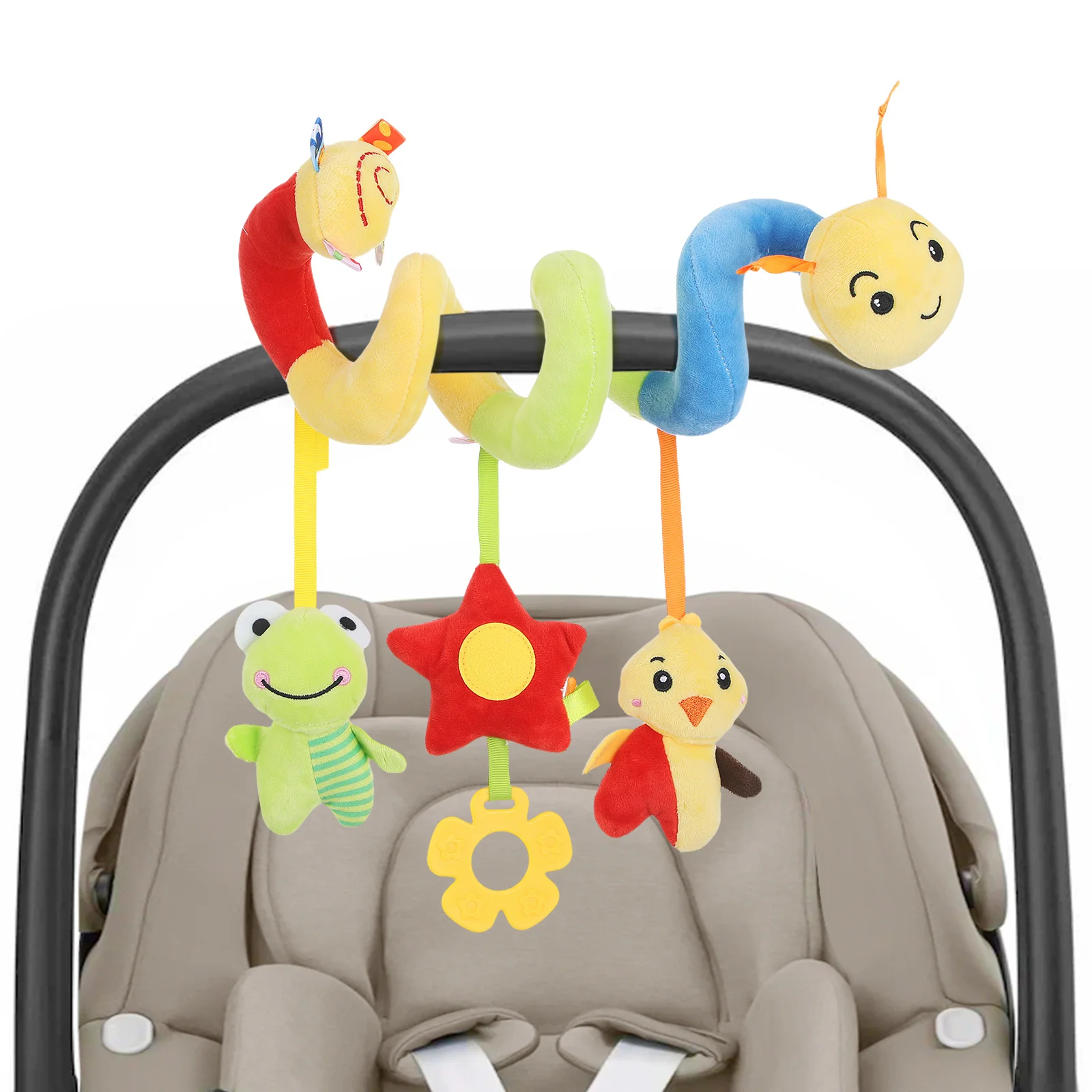 

Stroller Crib Hanging Spiral Activity Squeaky Cartoon Pram Infant car Stroller Rattles Girl Baby Toys Car Seat Rattles Toy