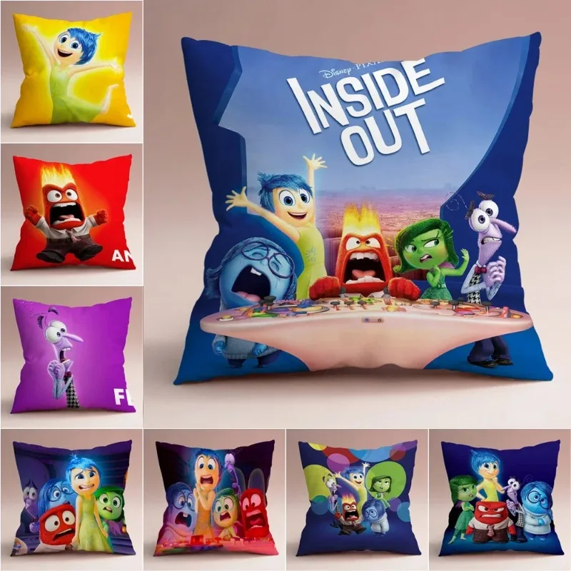 

Disney Inside Out 2 Cartoon Pillowcase 45*45CM Plush Anti-Slip Cushion Cover Kawaii Cartoon Anime Decoration Kids Birthday Gifts