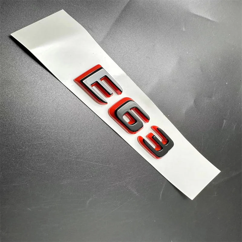 Black RED Number Letters Rear Trunk Badge Emblem for  C63 E53 C43 For Mercedes Benz Accessories