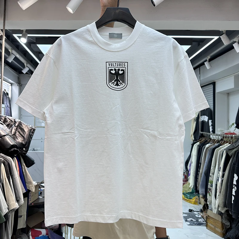 

Summer 2024 Loose Fit Kanye West American High Street Simple Letter Logo Unisex Casual Pure Cotton Short Sleeve T-Shirt