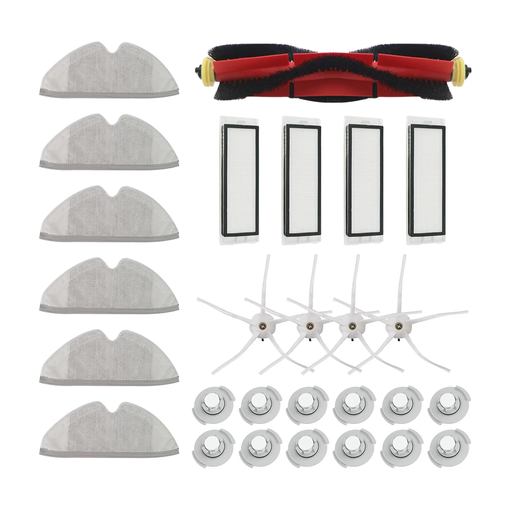 Cepillo principal desmontable para aspiradora Xiaomi roborock, filtro Hepa, cepillo lateral de tela para mopa, s50, s51, s55, E35, T60, T61, roborock, 2 piezas