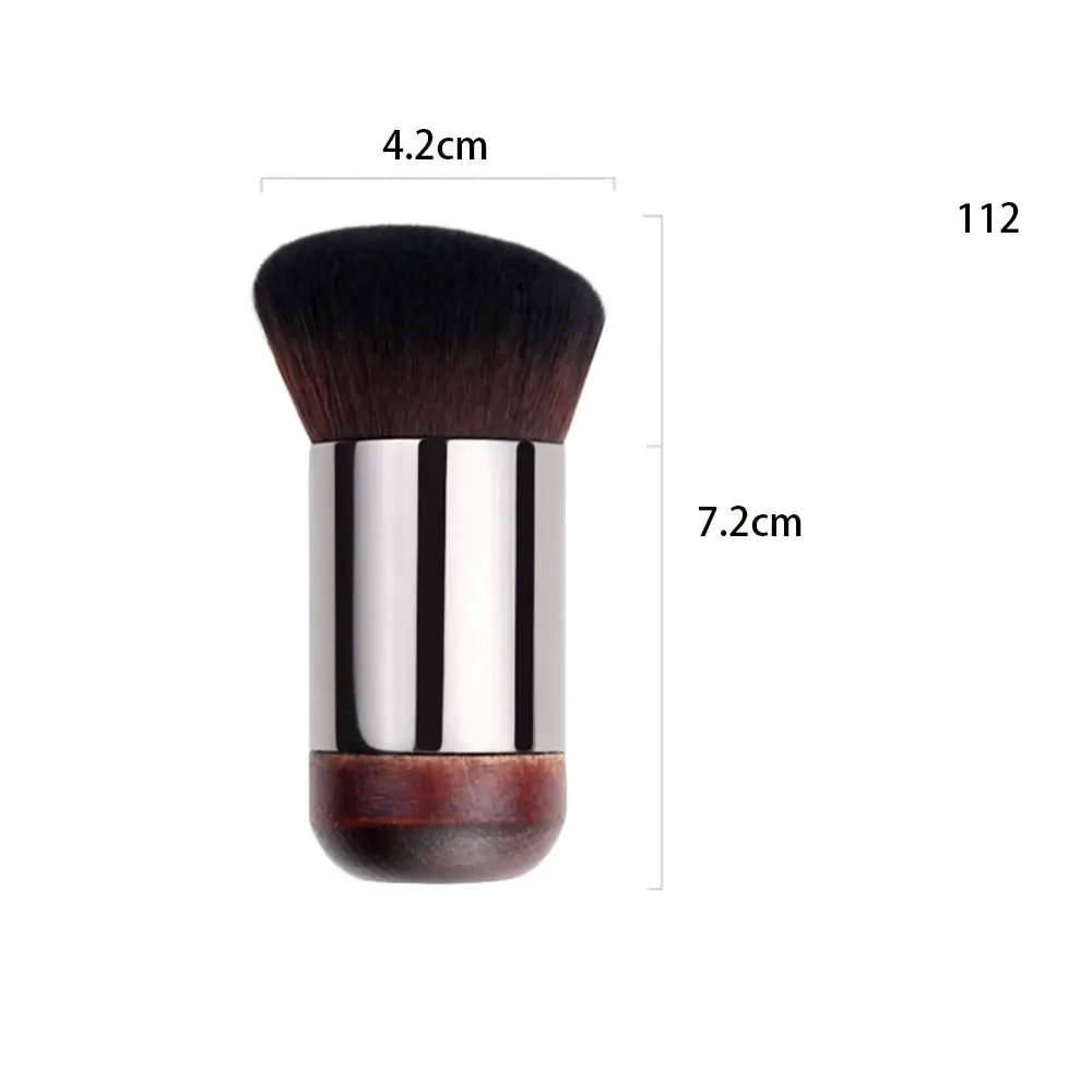 Durable Round Head Buffing Foundation Brush with Free Bag Aluminum Mouth Tube Makeup Brus Wood Handle Eyeliner Brush for Girls