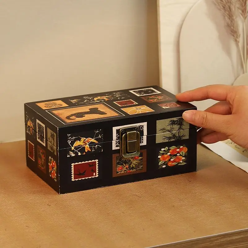 retro Jewelry Rings Holder Tray  Wood Storage Container Finger Rings Stand Box for Dress Tables Cabinets Women Girl Drawer