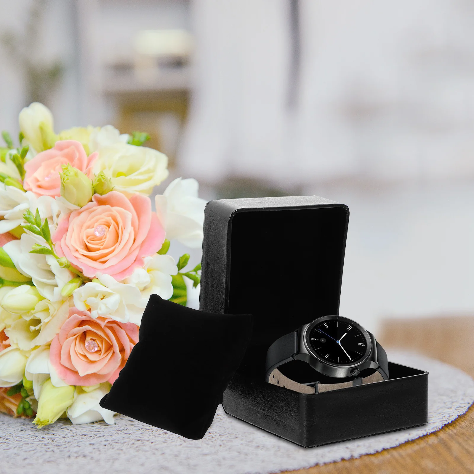 

1Set Handwatch Display Box Durable PU Travel Storage Case Soft Pillow Protective Organizer Jewelry Holder Gift