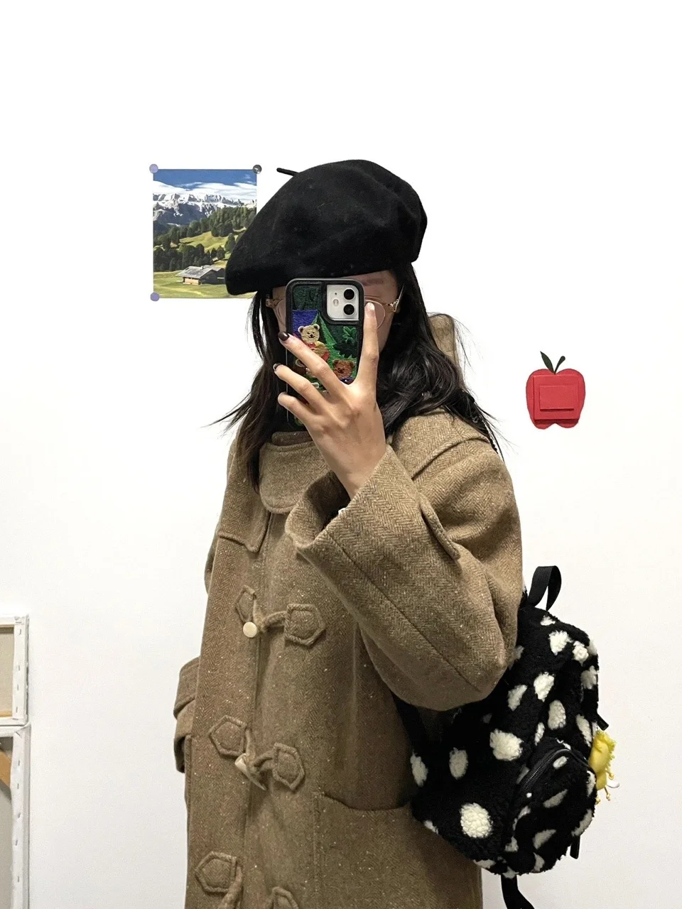 

Bla Polka Dot Embroidery Bag Versatile Cute Small Bapa Autumn Winter New Design Double oulder Bag ex Casual Bapa