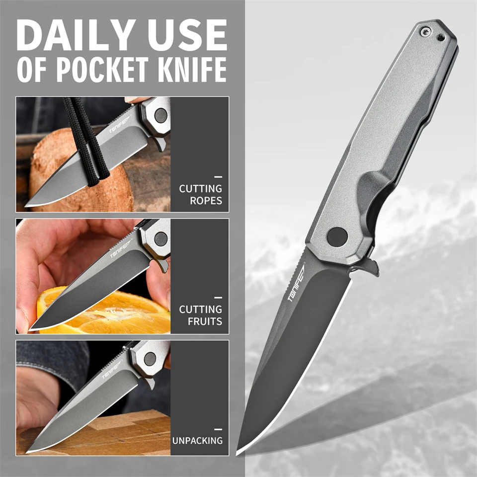 Tonife Ceramic Ball Bearing Mini Pocket Knives 8Cr14MoV Steel Blade Outdoor Camping EDC Tool Folding Knife Pocket Knife Hunting