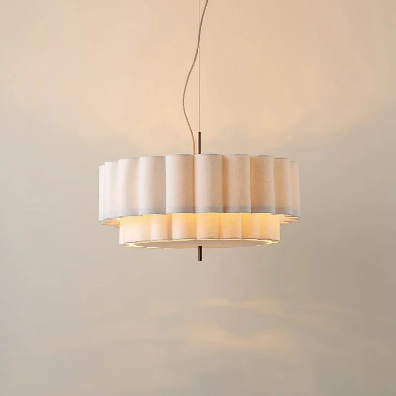 

Modern Wabi Sabi Fabric E27 Pendant Lamps Fabric Chandelier for Living Dining Bedroom Indoor Lighting Fixtures Pendant Lamp
