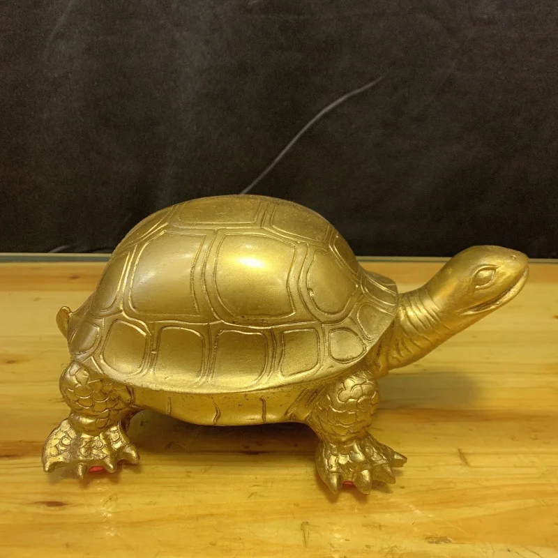 Exquisitely Crafted Ornament, Large Brass Millennium , Copper Longevity Turtle, Home Living Room Decoration