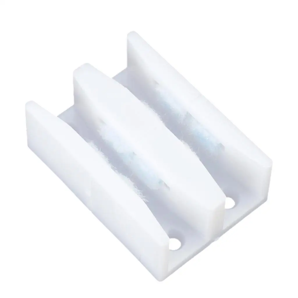 Floor Guide for Sliding Glass Door Made of Plastic, White, 67x46x23 Mm