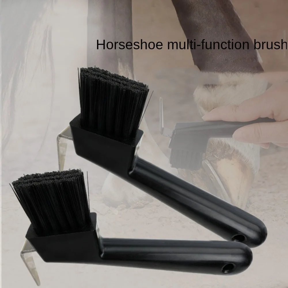 Plastic Horse Hoof Pick Brush New Black Multifunction Horses Hoof Groove Cleaner Durable Portable Horseshoe Cleaning Tool