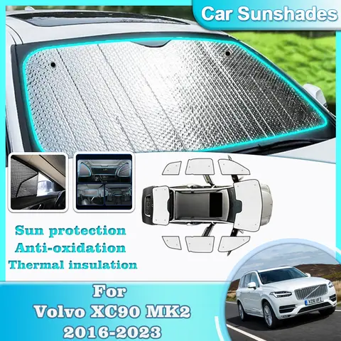 Volvo XC90 액세서리 용 자동 차양 커버 MK2 2016 2017 2018 2019-2023 자동차 선 바이저 차양 Windows 커버 자동차 도구