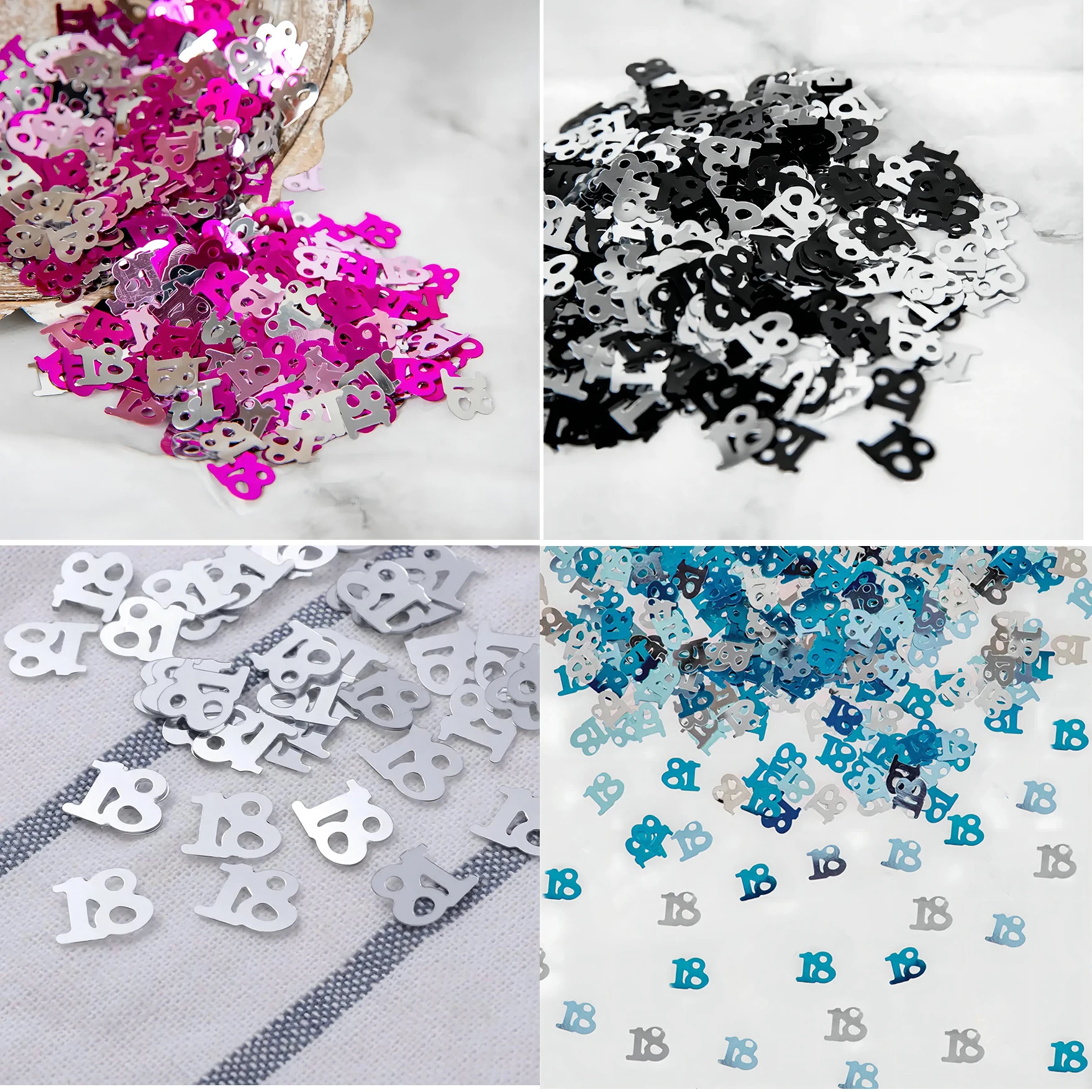 15G Number 18th Year Old Sequin Confetti Table Scatters for Boy Girl Happy Birthday Anniversary Party Gift Decorations