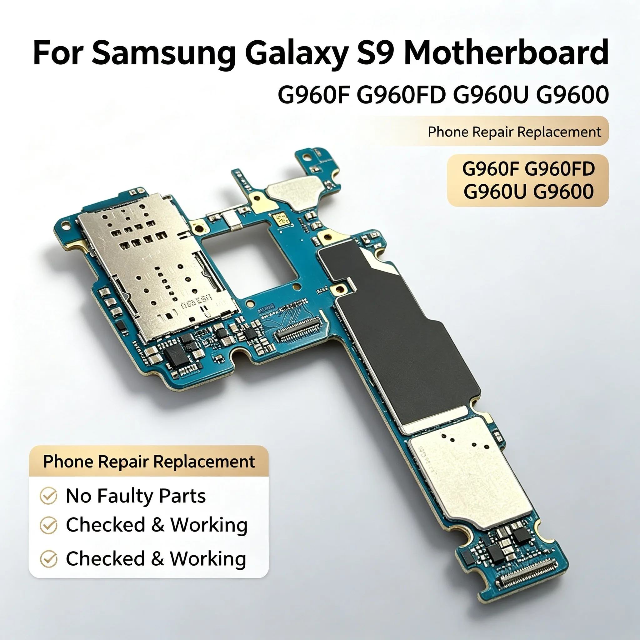 Fully Tested Unlocked Mainboard Repair Accessory For Samsung Galaxy S9 SM-G960F SM-G960FD SM-G960U SM-G9600 Logic Motherboard