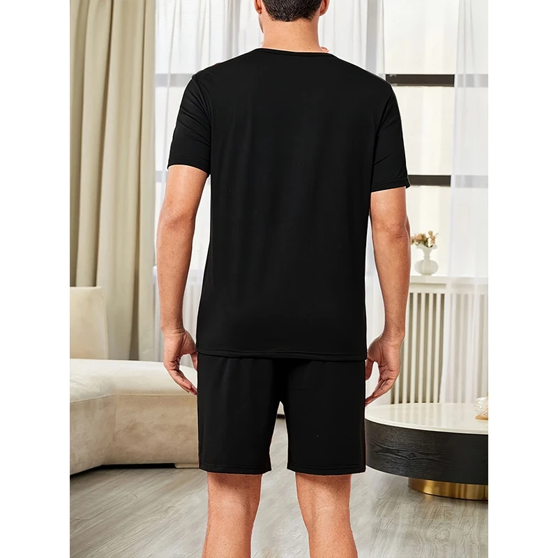 الرجال خطابات طباعة بيجامة مجموعة قصيرة الأكمام بلوزات وسراويل تنفس فضفاضة تناسب ملابس خاصة المتسكعون ملابس رياضية الصيف مريح