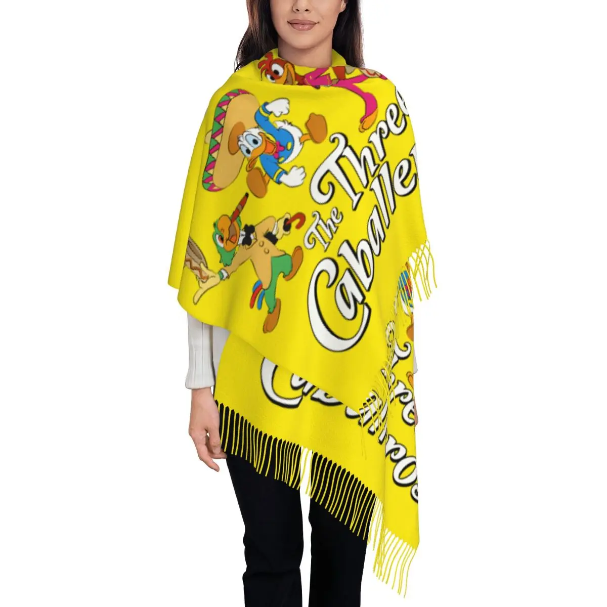

Custom Printed The Three Caballeros Donald Duck Scarf Men Women Winter Fall Warm Scarves Shawl Wrap