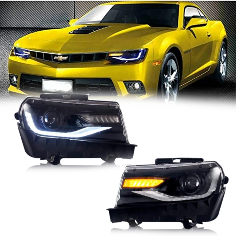 Bluetooth App Control  Led Headlight For Chevrolet Camaro 2014 2015 Car Accessories Colorful Front DRL Turn Signal Light