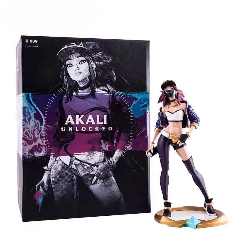 ฟิกเกอร์ตัวละครจากเกม League of Legends ยอน, ยาซู, อากาลี, เวย์น, ลีซิน, ไซอาห์, จินซ์, วี และเทรช ของเล่นสะสมสำหรับเด็ก