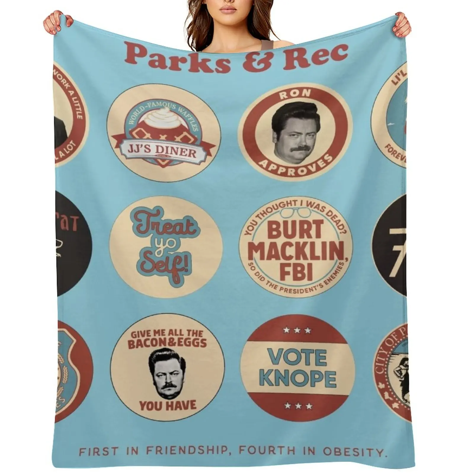 

Parks and Rec Throw Blanket Furrys christmas decoration Sofas Kid'S Blankets