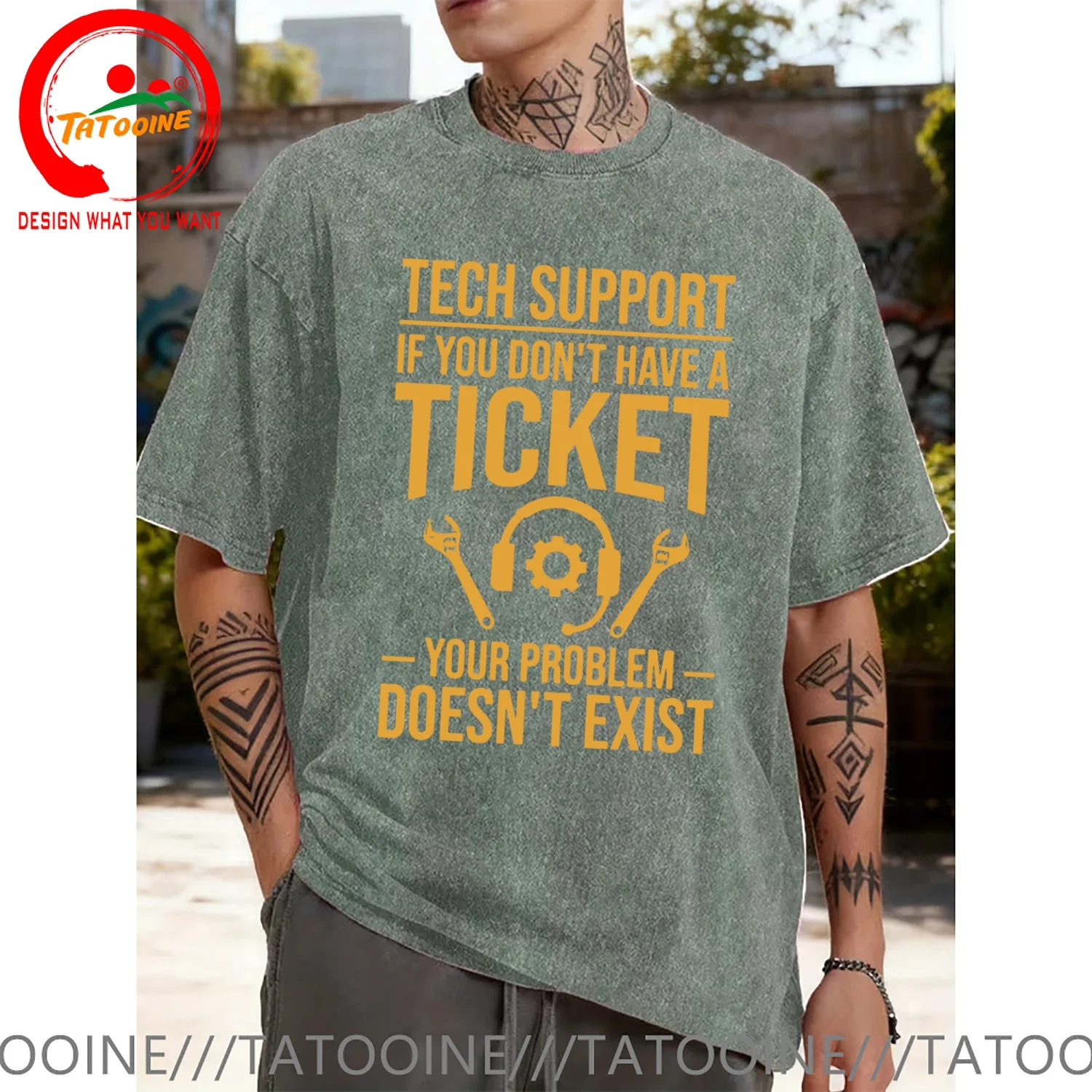 Funny Design Tech Support Joke Tech Hotline Technical Support Engineer  Shirt Men Fashion Trendy Casual Clothing Stylish Tops