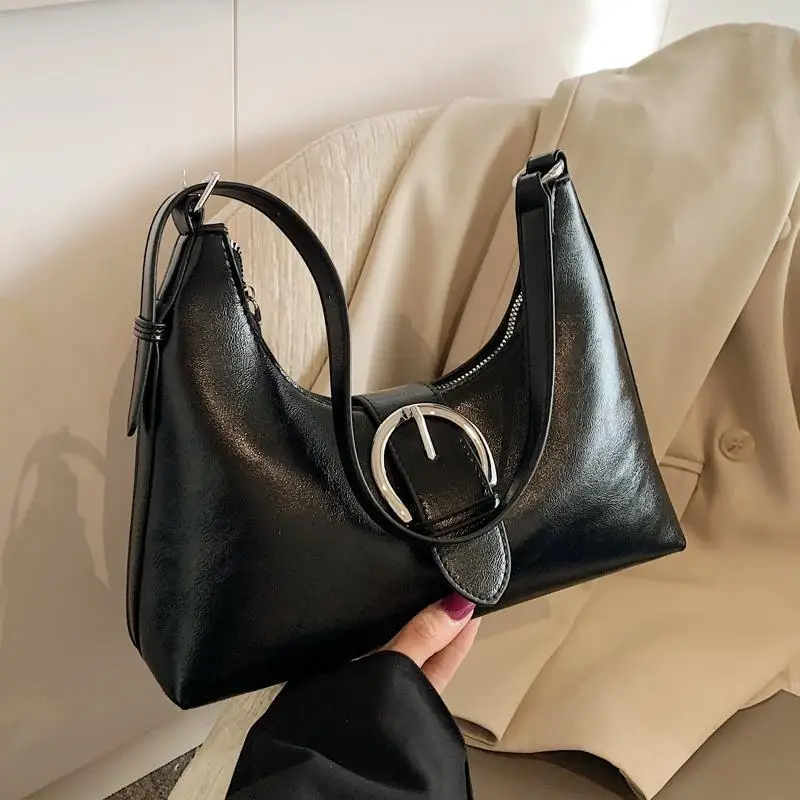 

2025 Vintage Crescent Underarm Bag for Women Minimalist Shoulder Crossbody Purse Fashionable Handbag