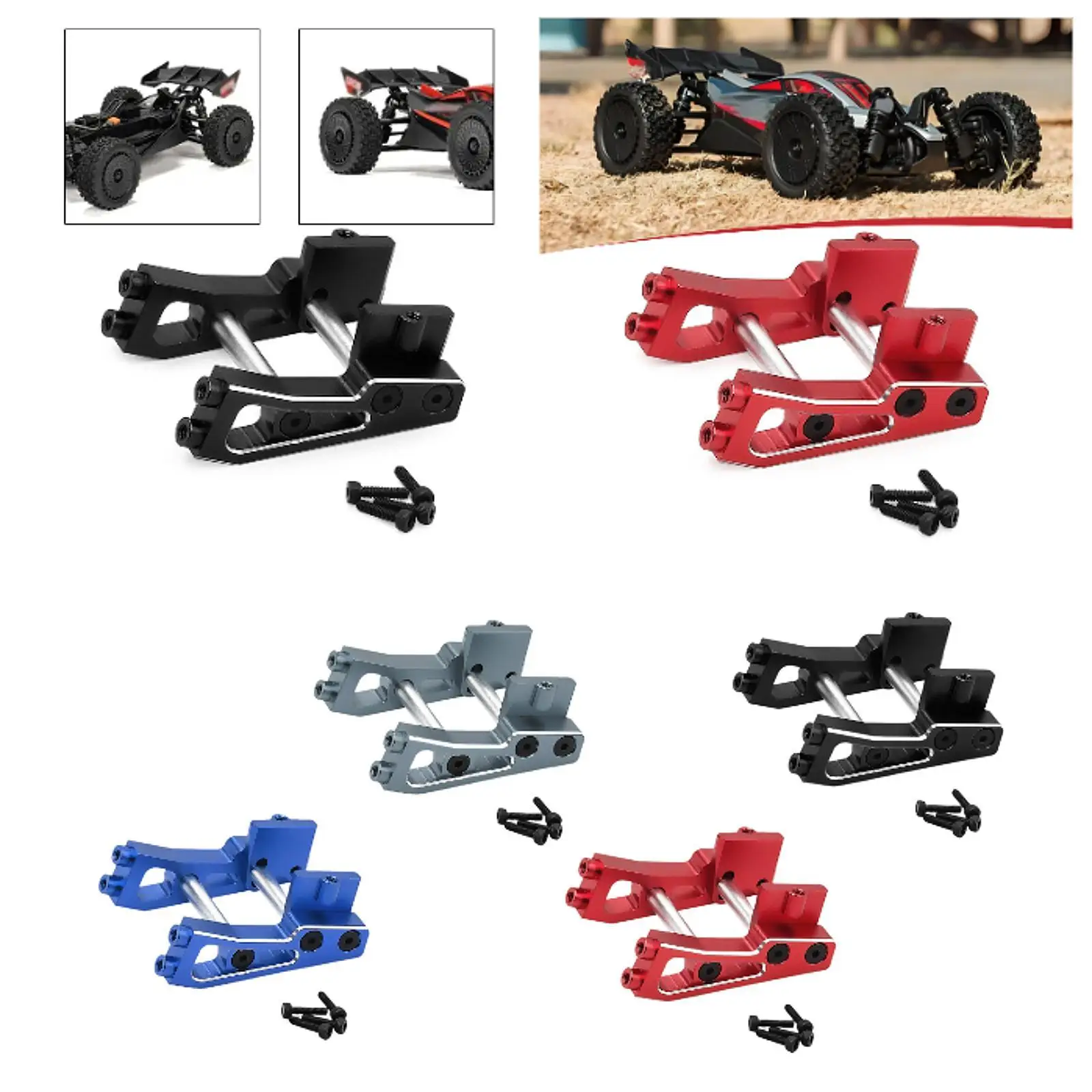 1/14 RC Rear Wing Mount Set Metal Replace Parts Rear Wing Body Mount Support