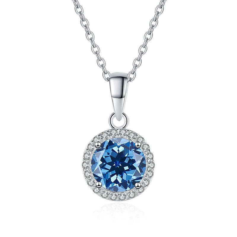 Butterflykiss 0.5/1.0CT Moissanite Diamond Pendant Necklaces For Women S925 Sterling Silver Plating Pt950 Luxury Wedding Jewelry