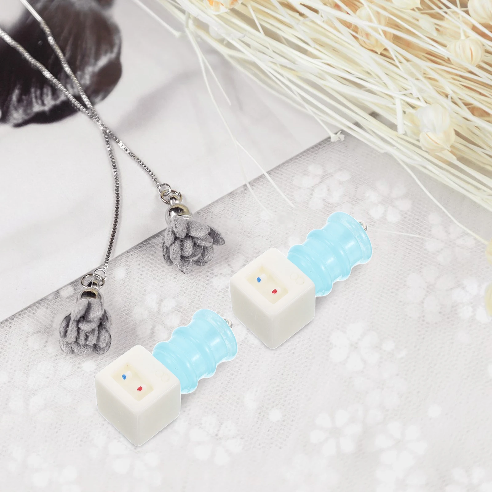 

10 Pcs Jewelry Mini Water Dispenser Pendant Coffee Charm Suite Bubble Tea Keychain Charms for Keychains Making Earrings Cute
