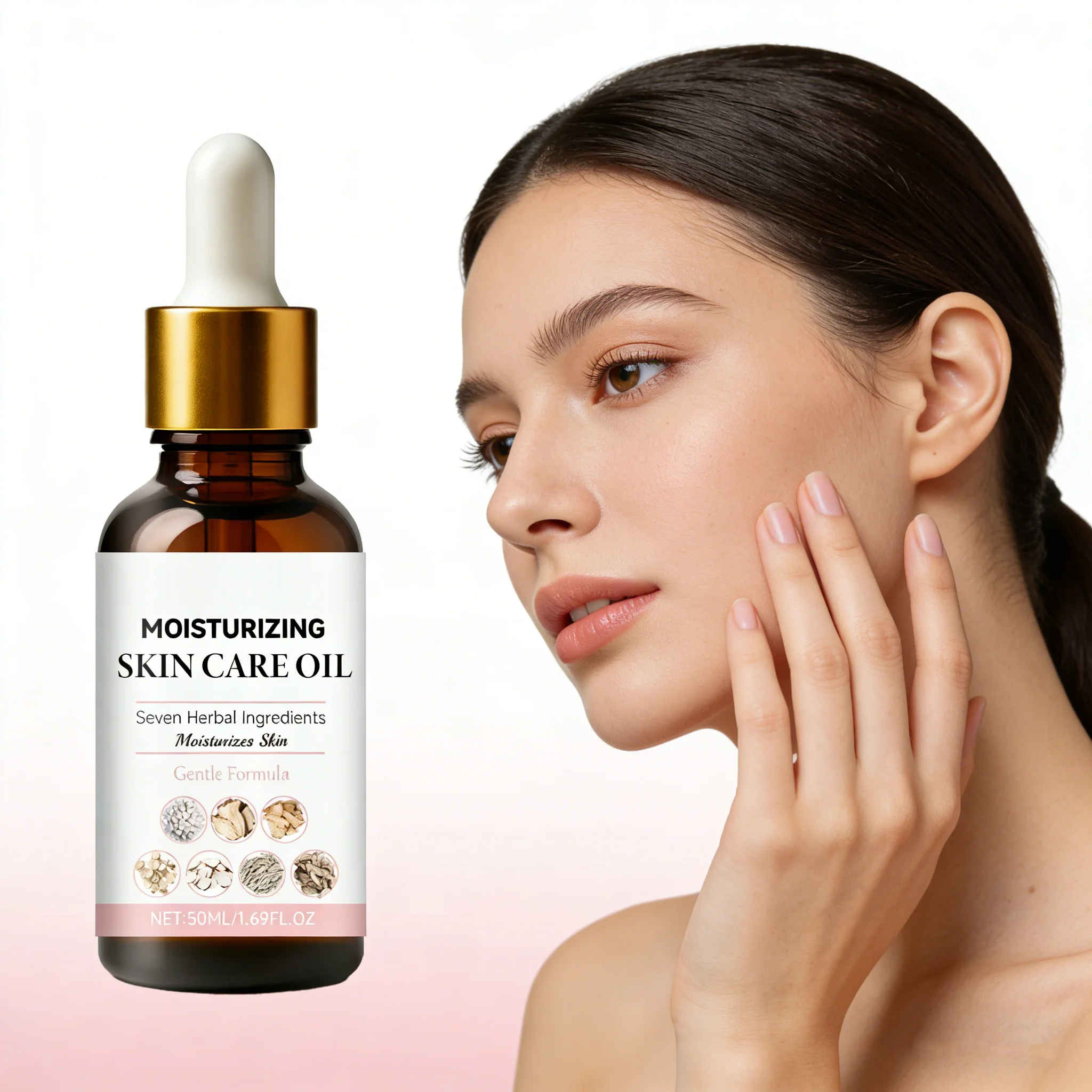 Facial Moisturizing Serum Herbal Ingredient Face Essence Lighten Fine Line Smooth Restore Dry Dull Skin Hydrating Brighten Serum